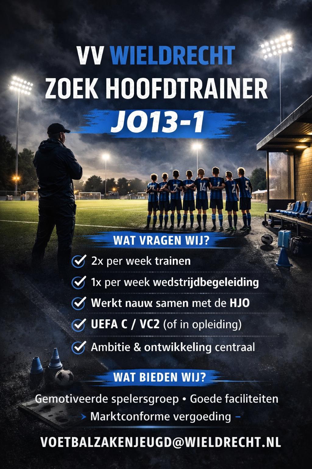 Hoofdtrainer JO13-1 gezocht