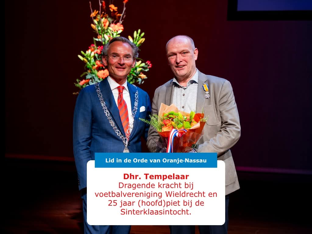 🎖️ Vrijwilliger Peter Tempelaar onderscheiden met een koninklijk lintje