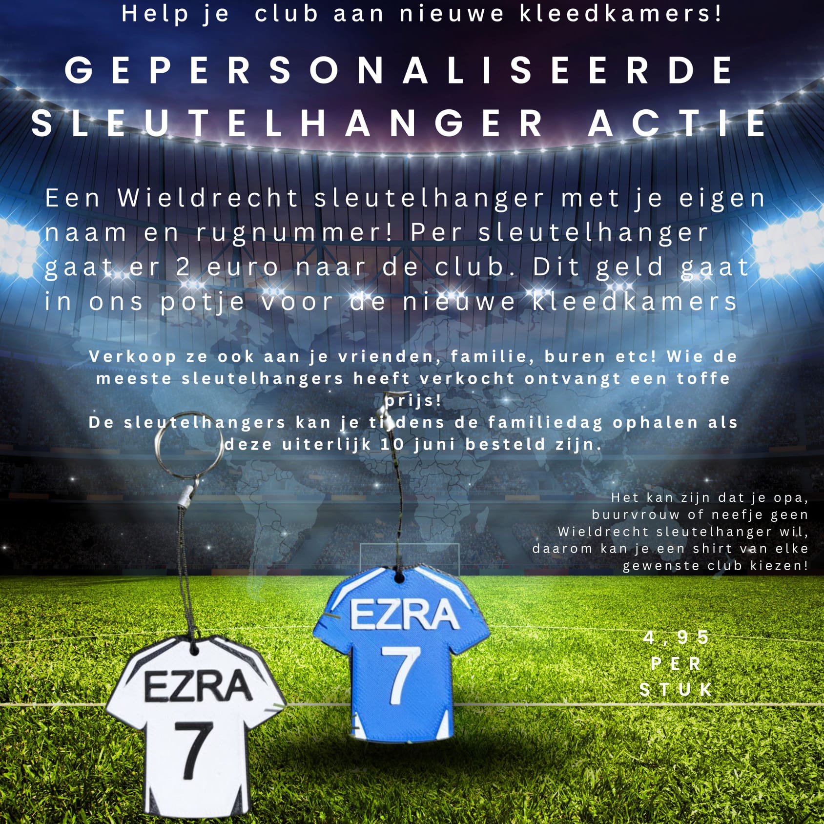 Eigen sleutelhanger? Bestel deze dan snel en help de club!